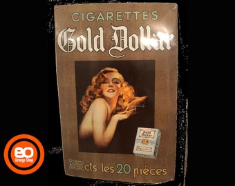 60 cm large tin sign Gold Dollar cigarettes advertising 60 cm * 40 cm Germany