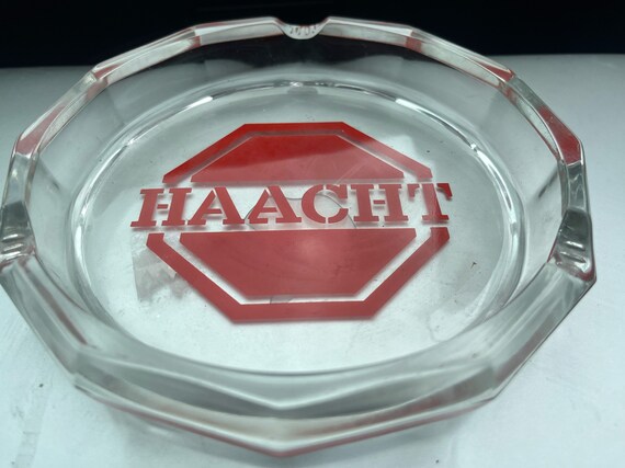 Cenicero publicitario Haacht original de los años 70, cenicero de cristal  de 16 cm para coleccionistas, Alemania -  España