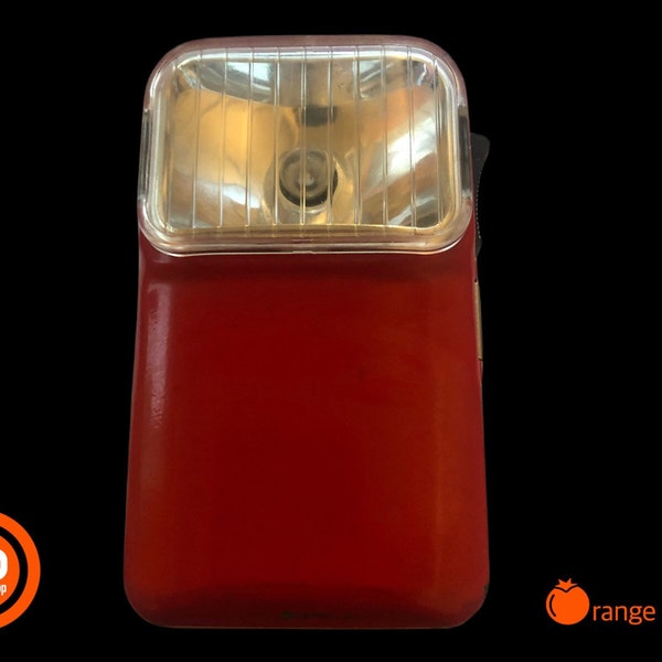1970er Metall Taschenlampe Glas rot  neue Batterie Germany