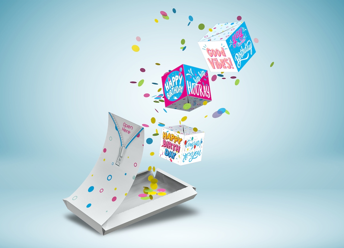 Boemby Exploding Confetti Greeting Card BOOM Card Surprise Etsy