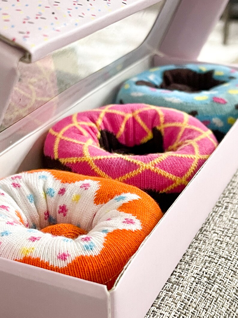 Donut Socks Box of 3 Etsy