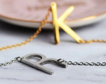 Stainless Steel Initial Necklace - Mini