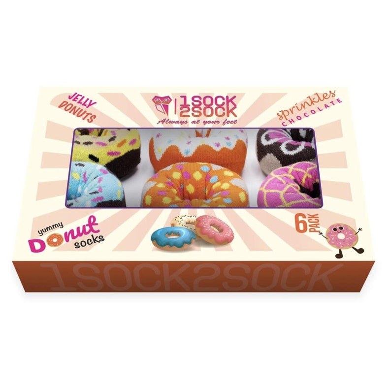 Donut Socks Cotton Box of 6 image 2