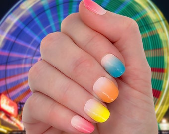 Color Wheel Nail Wraps | Nail Polish Stickers Nail Decals Nail Strips Non-Toxic Nail Polish