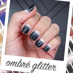 Ombré Glitter Nail Wraps | 9 Styles | Non-Toxic Nail Polish Stickers, Decals, and Strips for DIY Manicures