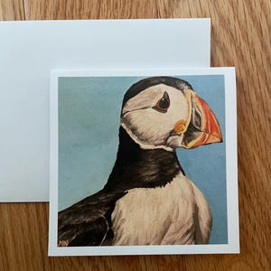 Carte de voeux macareux du Maine, carte vierge avec enveloppe, décoration du Maine, art mural, oiseau, merci, faune marine, animaux de l'océan, plage, chalet