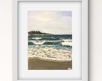 Goose Rocks Beach Giclee Print, maine coast, kennebunkport, ocean art, waves, coastal maine art, home decor, sea wall art, beach cottage