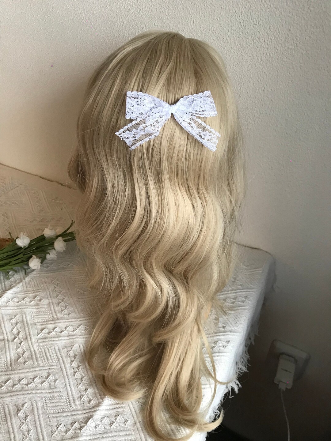 White Lace Headpiece Lace Hair Clip Lace Hairpin Lace Hair Etsy