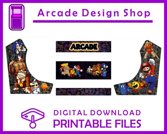 Mame Multicade 1 Arcade Cabinet Graphics L Bartop Design L Etsy