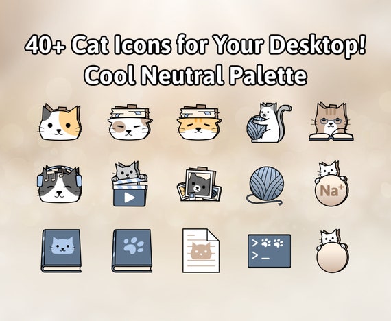 Cat Pack Computer Icons 130-164  Folder, Mac & PC, Aesthetic