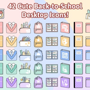 Cute Cat Folder Icons Neutral Denim Windows and (Instant Download) 