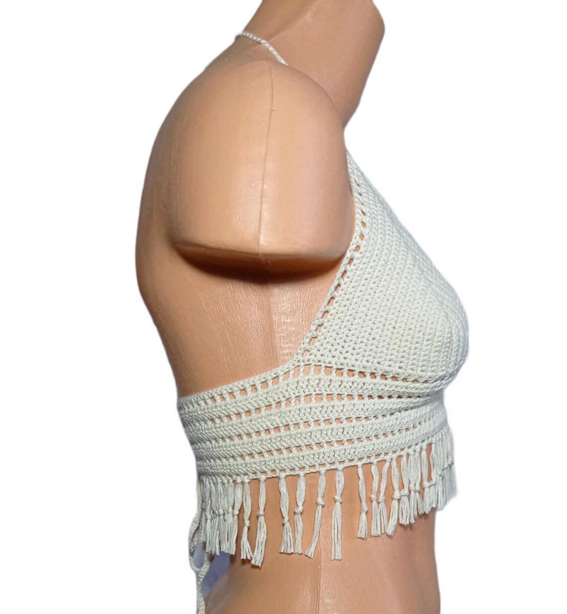 Handmade White Crochet Crop Top Etsy