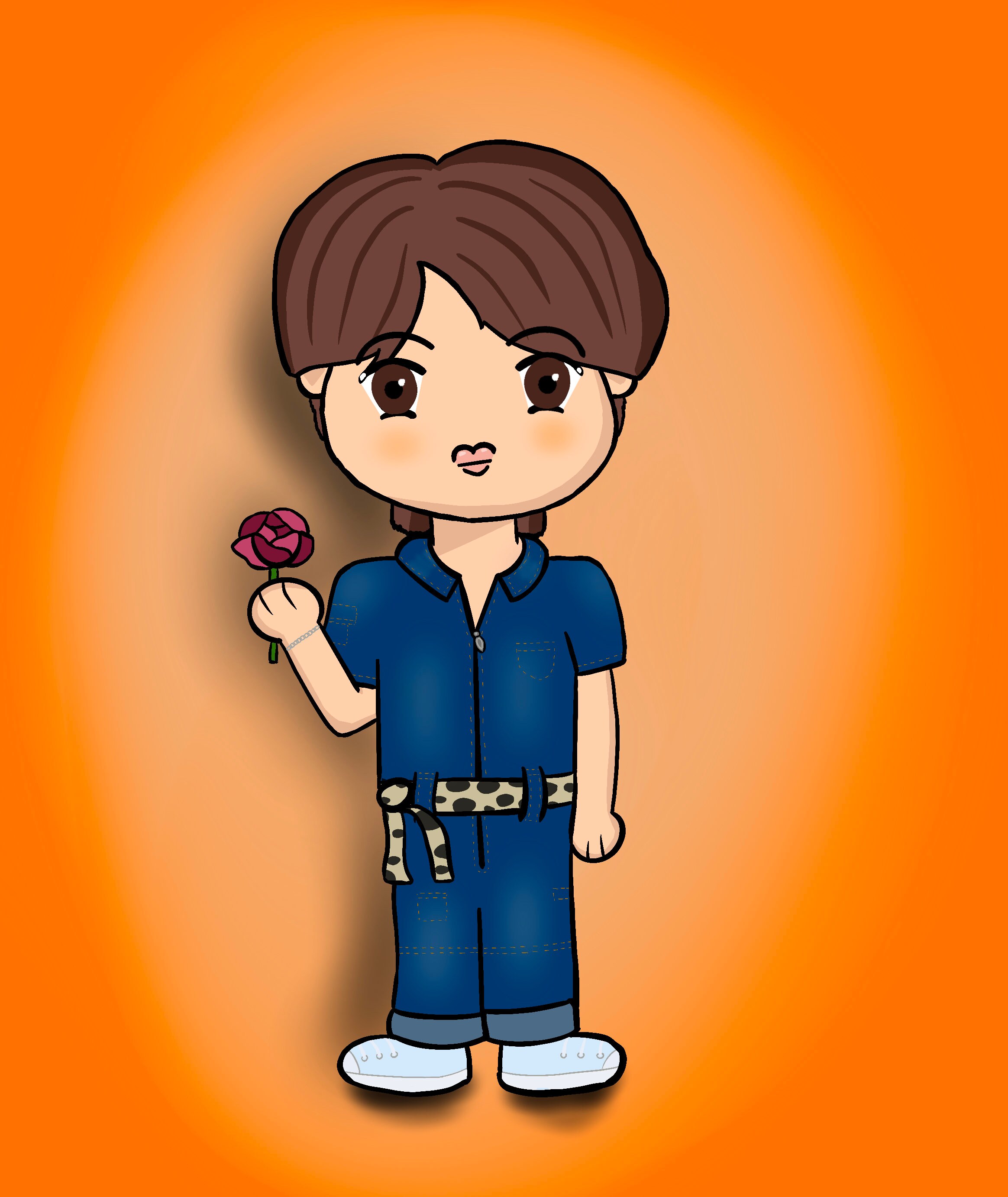 BTS Jin Chibi Digital Illustration | Etsy