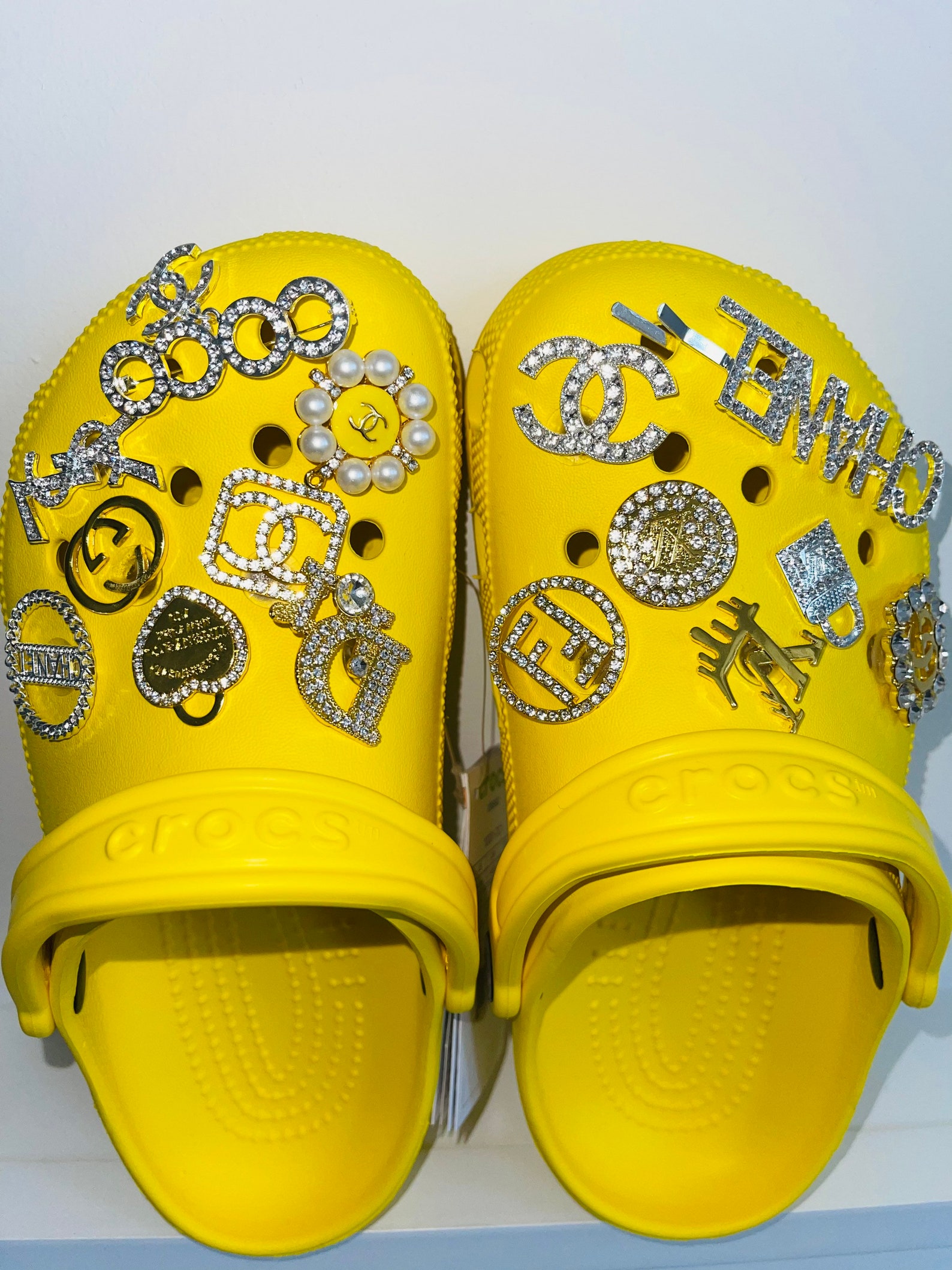 Bling Crocs Yellow Lemon Etsy