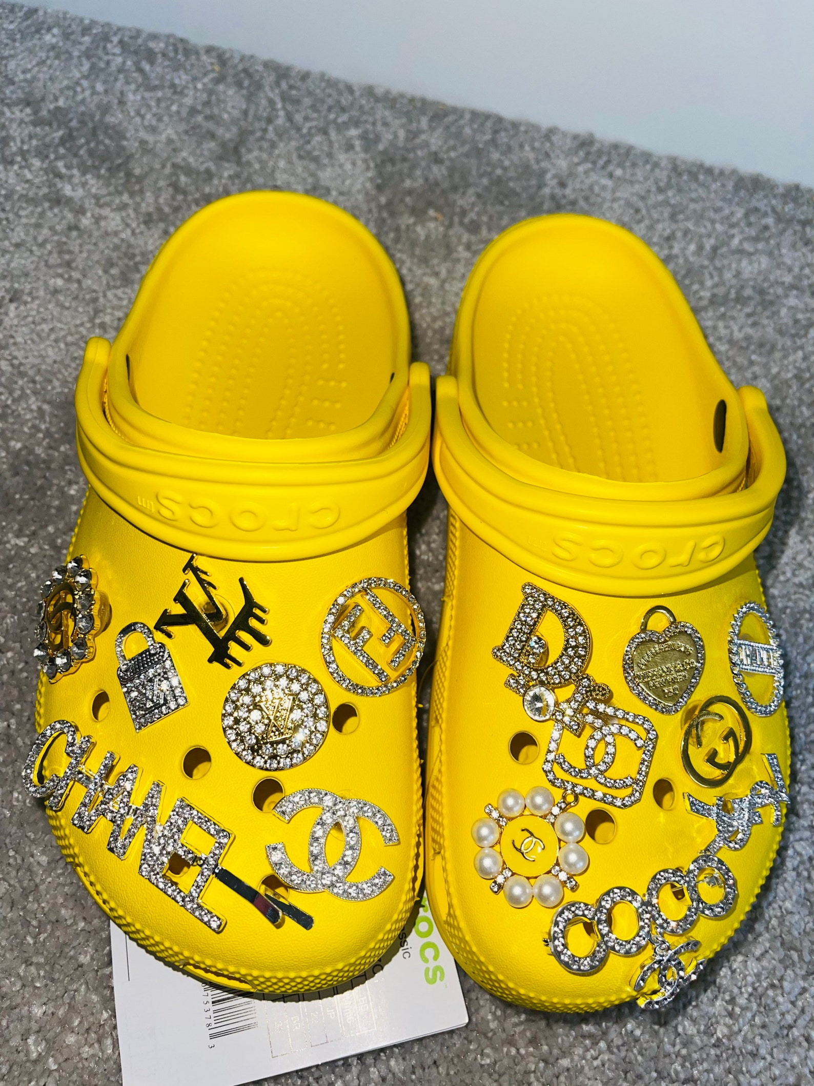 Bling Crocs Yellow Lemon Etsy