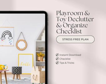 Lista di controllo per riordinare i giocattoli della sala giochi: piano di organizzazione fai da te (download digitale)