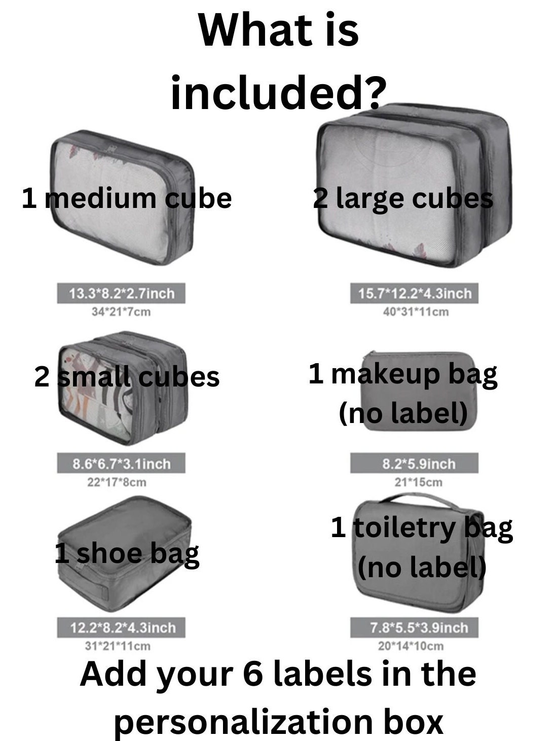 Custom Labeled Packing Cubes Personalized Packing Cubes Etsy