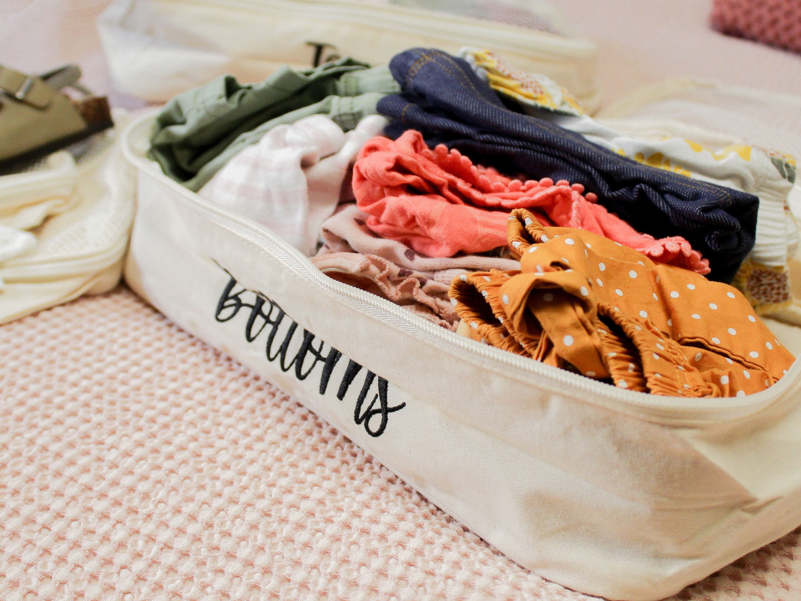 Labeled Packing Cubes Set of 6 Embroidered Packing Cubes Etsy