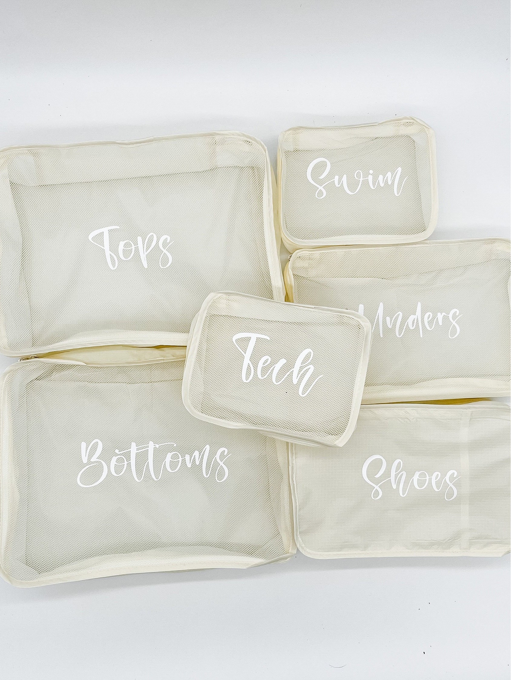 Custom Labeled Packing Cubes | Personalized Packing Cubes | Travel Bags for Suitcase | Travel cubes or Zipper Pouches with Labels | labeled