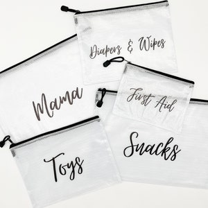 Borse per pannolini etichettate: borse organizer con cerniera in PVC trasparente