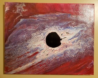 Oryginalny abstrakcyjny obraz akrylowy na płótnie 16”x20” „I'occhio”