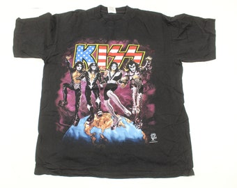 Vintage Style KISS Alive Worldwide Tour T-shirt 1996-1997 Rock