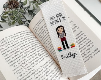 personalized bookmark, custom cross stitch bookmark, gift for book lovers, reader gift, end of year gift, gift for teacher