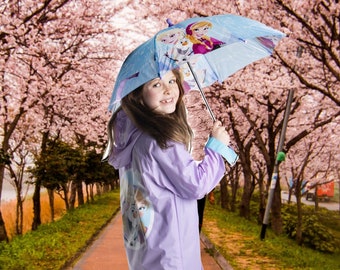 Foxfire Little Girls Purple Floral Butterfly Print Hooded Raincoat 2T-6 Foxfire Little Girls Purple Floral Butterfly Print Hooded Raincoat 2T-6