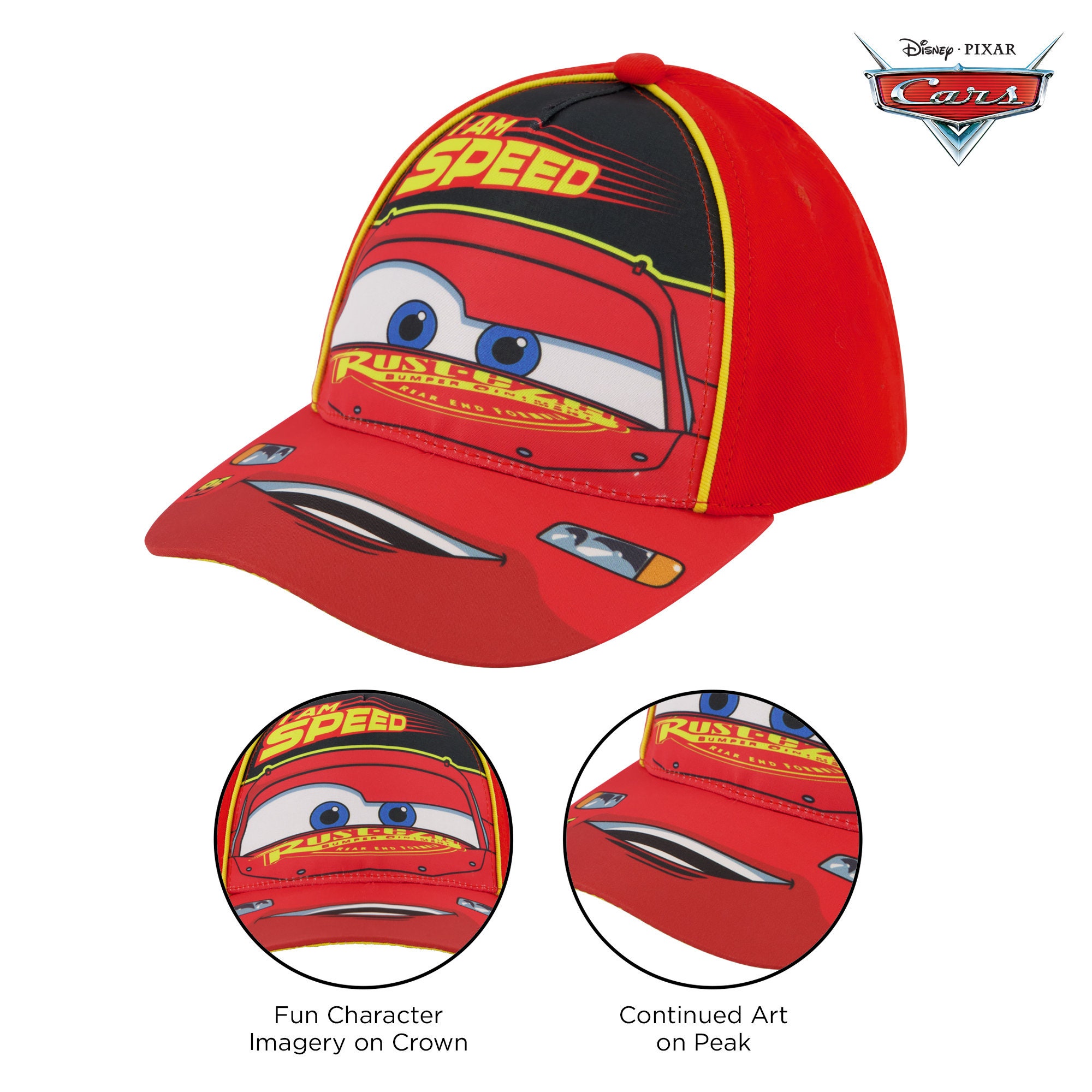 Disney Cars Toddler Baseball Hat for Boys Size 2-4 Lightning Mcqueen Kids  Cap 