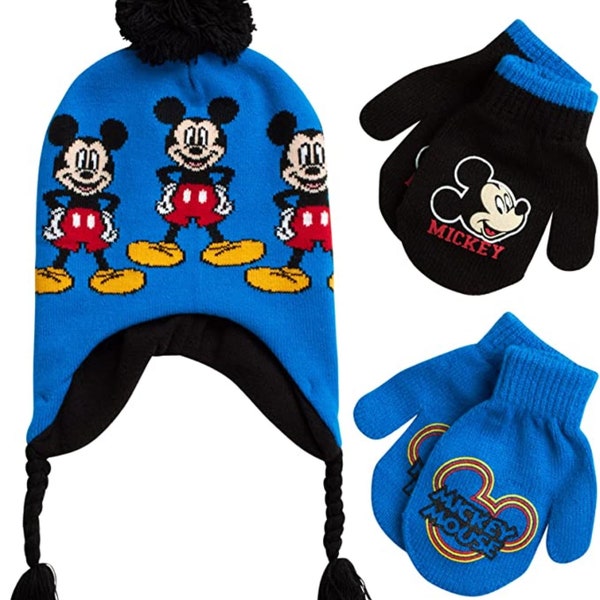 Mickey Mouse Beanie And Gloves