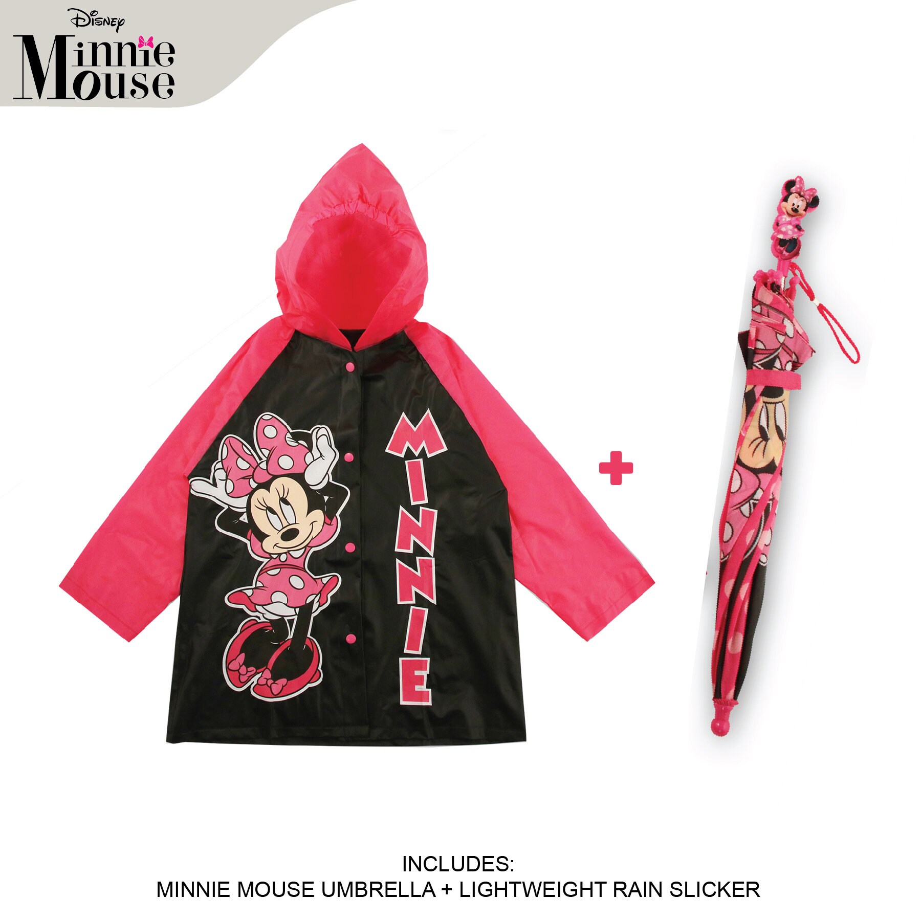Minnie mouse raincoat top and umbrella