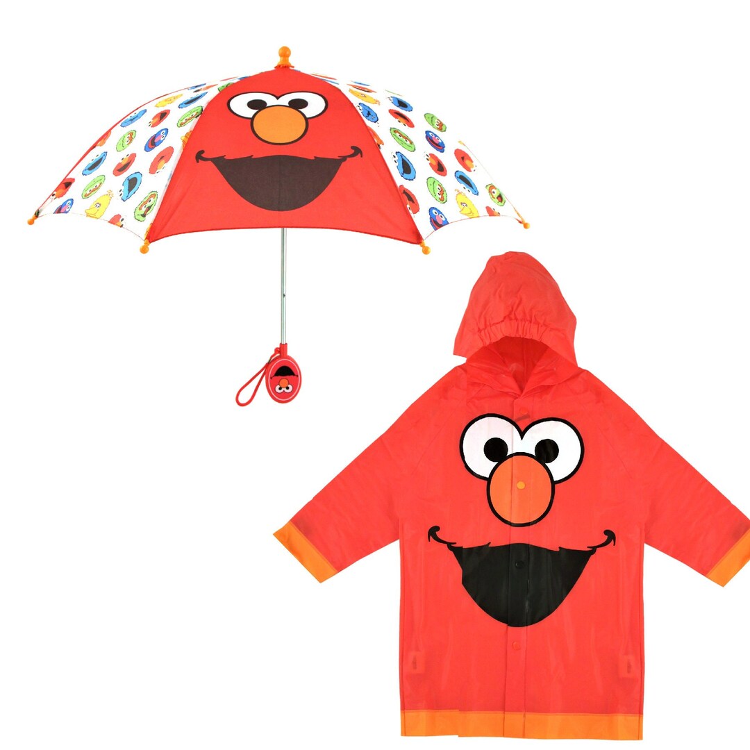 Sesame Street Elmo Kids Umbrella With Matching Rain Poncho for Etsy