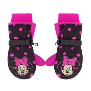 Disney Minnie Mouse Winter Insulated Snow Ski Gloves or Mittens, Girls Ages 2-7
