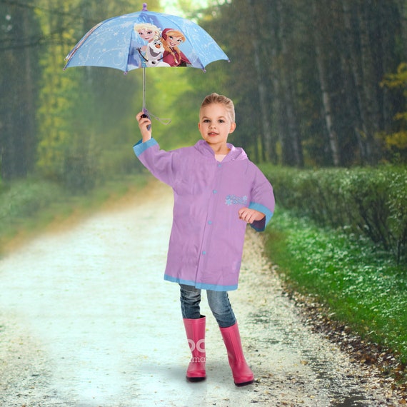 Frozen raincoat and shop boots