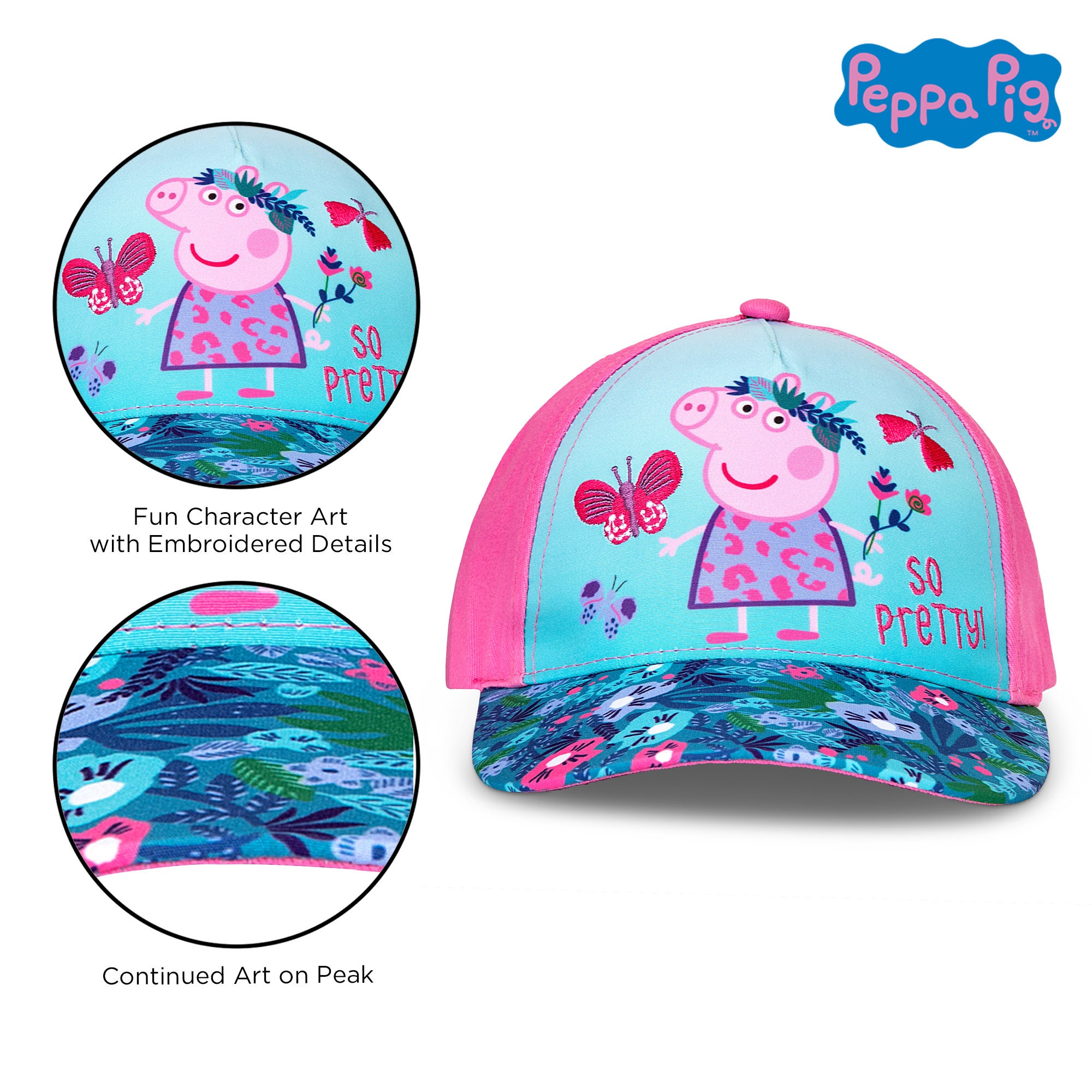 Buy Hasbro Peppa Pig Toddler Baseball Hat for Girls Size 2-4 Kids