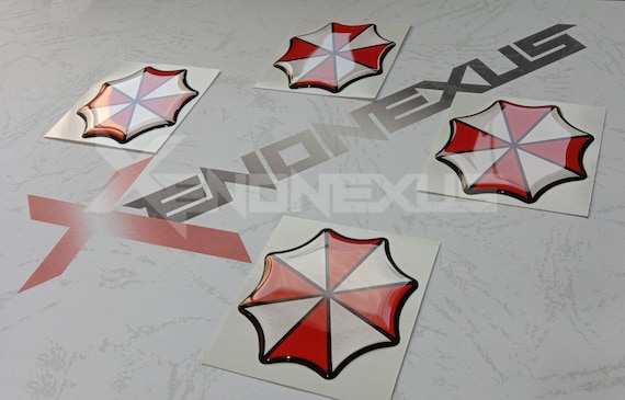 Umbrella Corporation Logo Elastic Epoxy Sticker Dome 3D Economical Small  Size Resident Evil RE Biohazard 