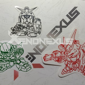 Screen Print Sticker Mecha Robot Character