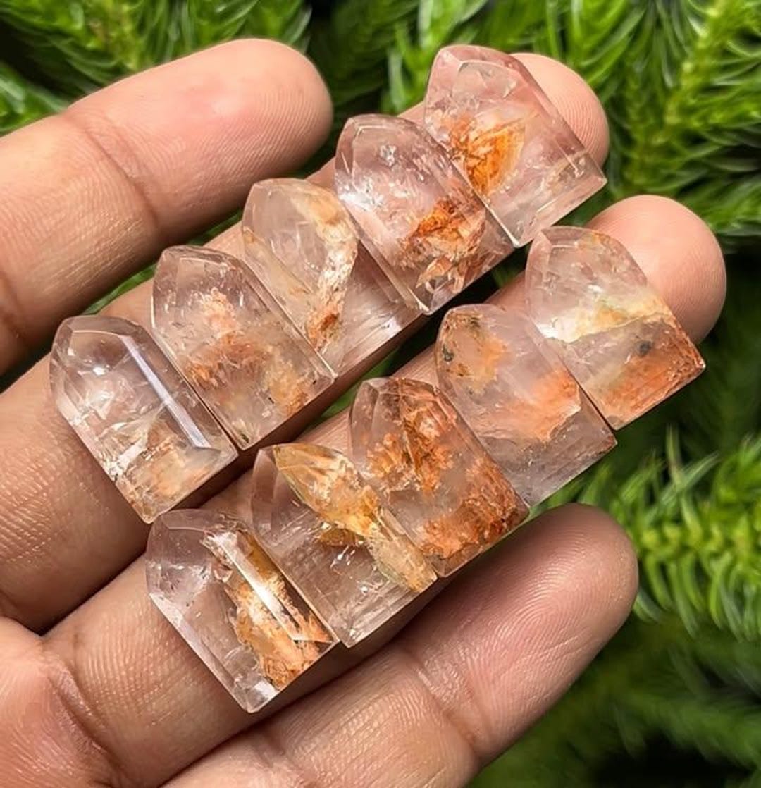Natural Inclusion Clear Quartz Flat Back Step Cut Slice Fancy Shape ...