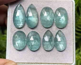 Natural kyanite Pairs Flat Back Rose Cut Slice mix Shape, Size- 14 to 18 mm , 4 Pairs lot