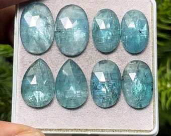 Natural kyanite Pairs Flat Back Rose Cut Slice mix Shape, Size- 16 to 18 mm , 4 Pairs lot