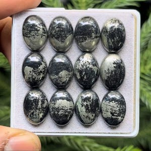 Natural Apache Gold Cabochons Oval shape Flat Back Gemstone size - 10x14 mm, 12 Piece Lot