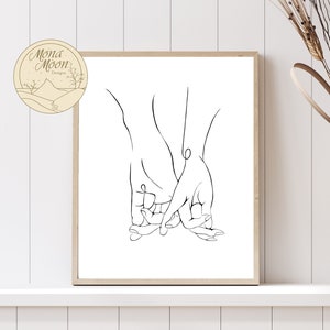 Holding hands Print, One line art, Line drawing print, Hands line art, Line art,  Couple hands print, Black lines art, Printable Art