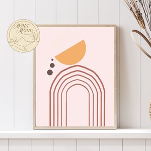 Bohemian Terracotta Wall Art, Mid Century Modern Print, Bohemian Wall Art, Minimalist Art Print, Abstract Wall Art, Living Room Wall Art