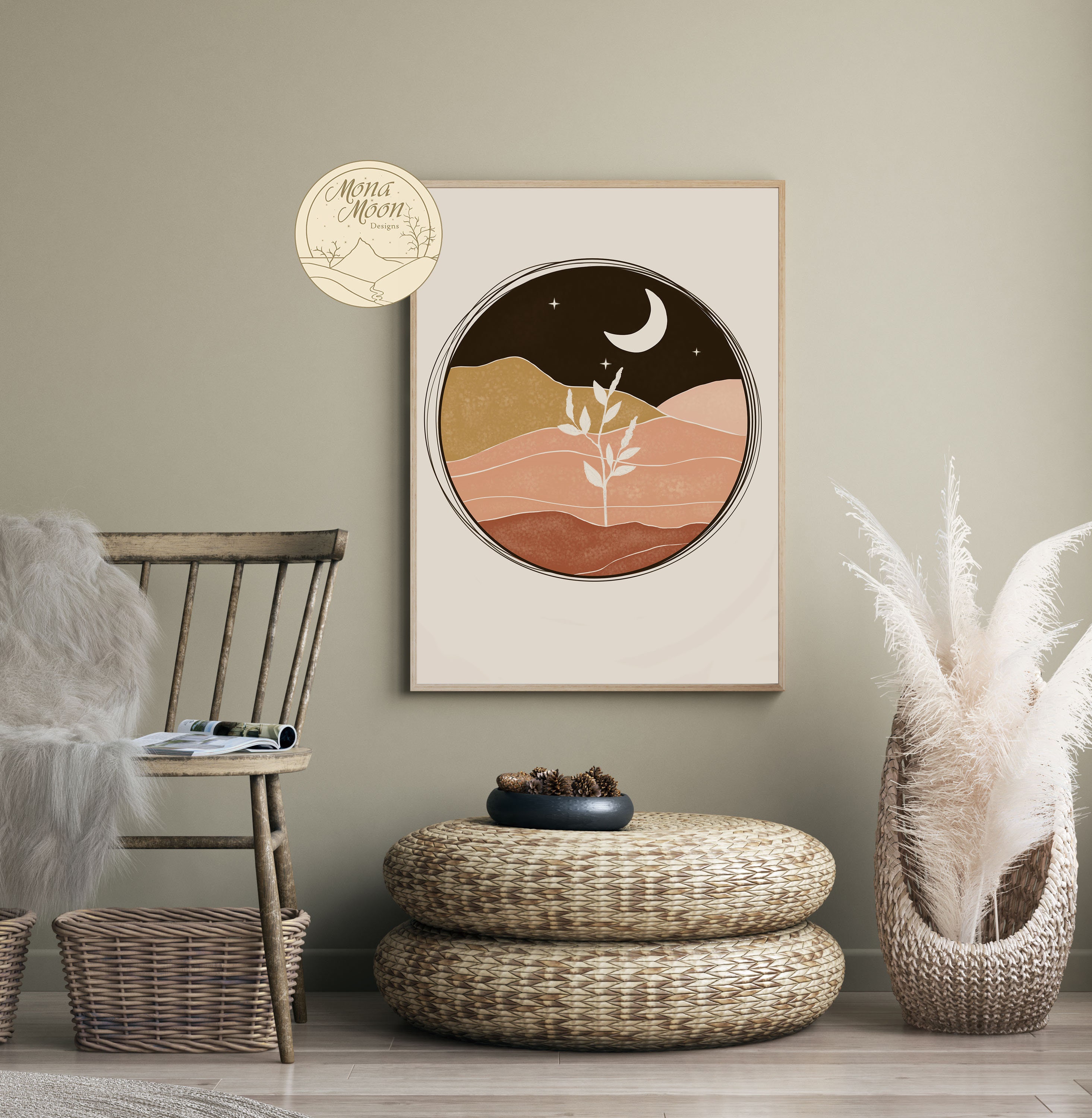 Boho Gallery Wall Set of 6 Prints Above Bed Decor Boho Decor - Etsy