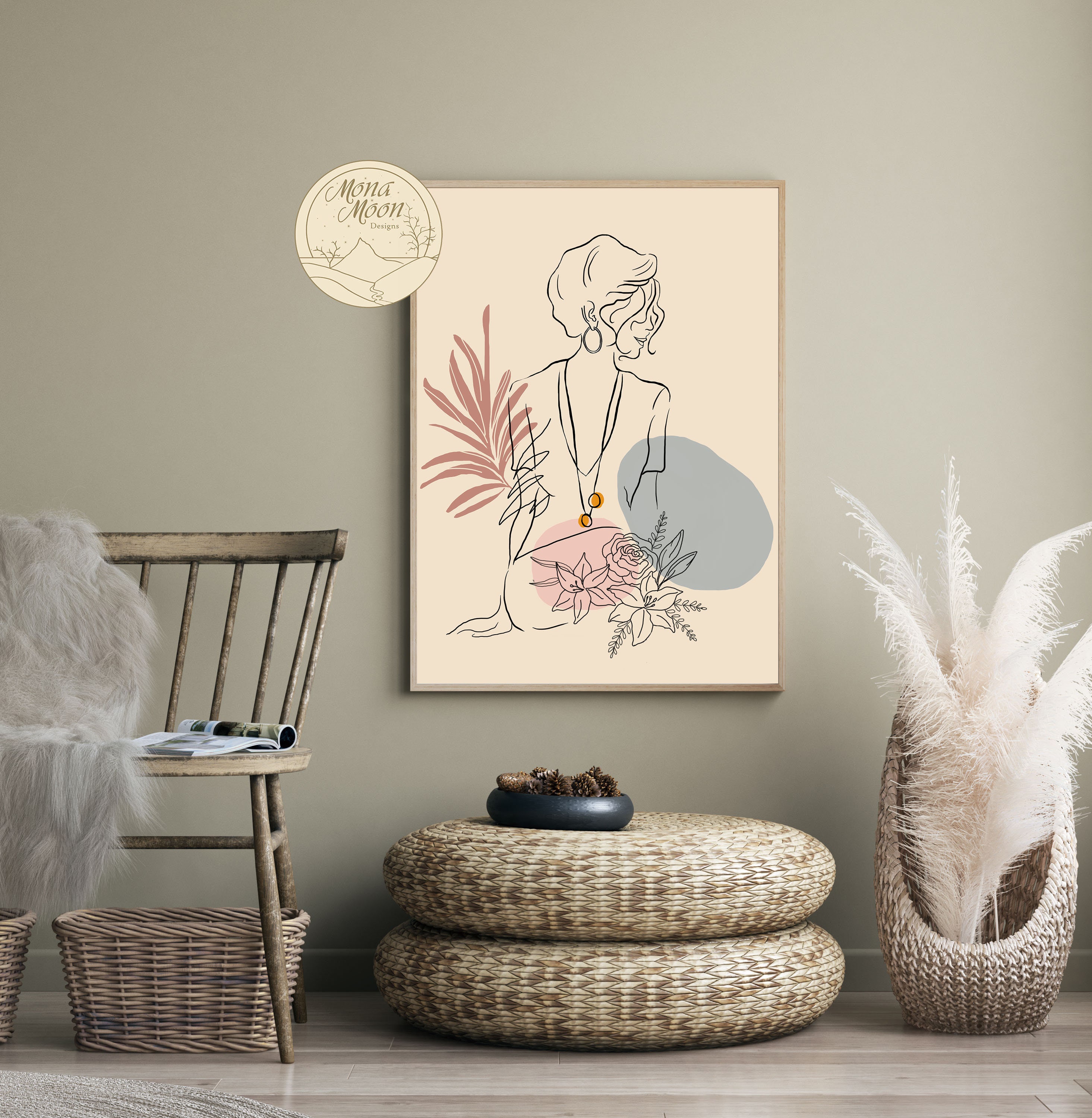 Boho Gallery Wall Set of 6 Prints Above Bed Decor Boho Decor - Etsy