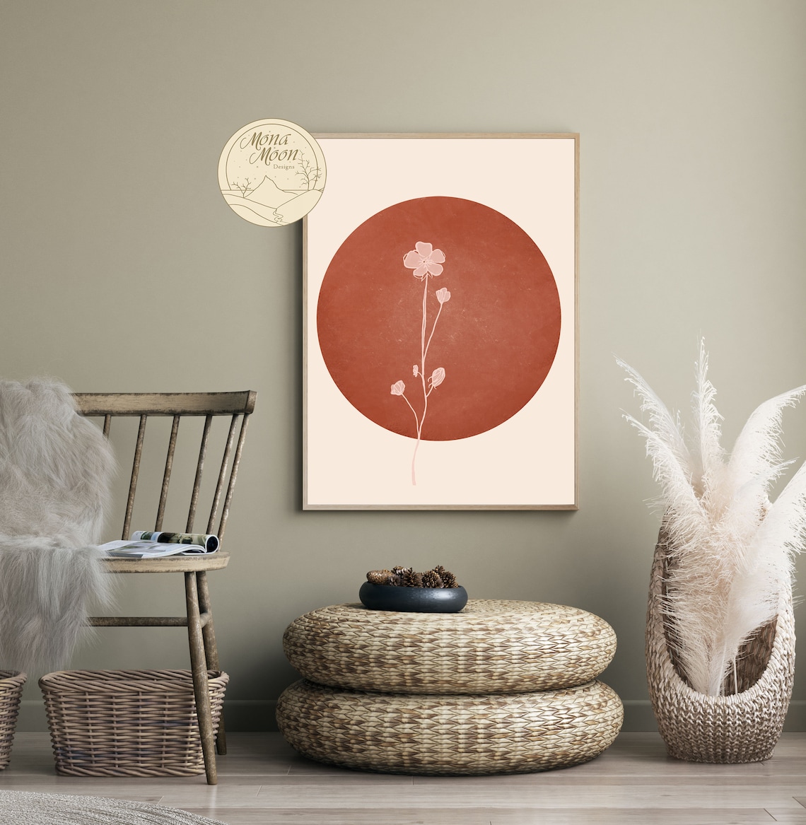 Boho Wall Art Set of 3 Prints Terracotta Sun Bohemian - Etsy