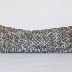 Earthy Geometric Ajrak and Floral Block Print Kantha  Lumbar Cushion Cover