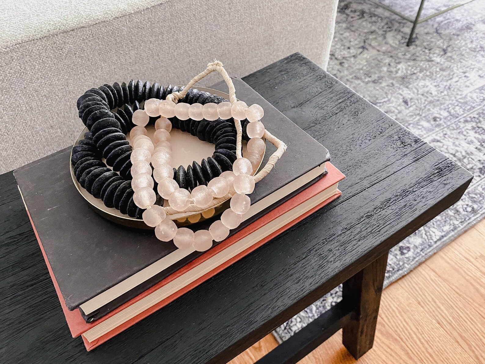 Handmade Blush Pink Glass Bead Garland Recycled Glass Bead Etsy