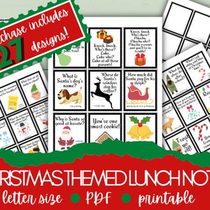 Weihnachten Lunchbox Notizen, Lunch Box Notizen, Witze für die Schule, Weihnachten Printable, Weihnachten Witze, Sofortiger Download PDF, Digitaler Download