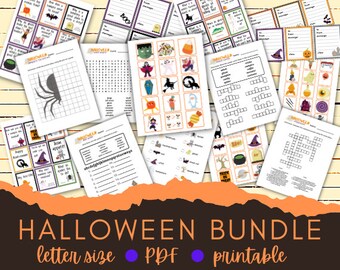 Halloween Game Bundle, Halloween Kids Games, Halloween Classroom Activities, Halloween Printable, Instant Download PDF, Digital Download